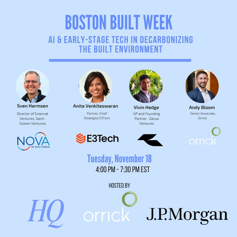 Cover Image for Boston Built Week: AI & Early-Stage Tech in Decarbonizing the Built World