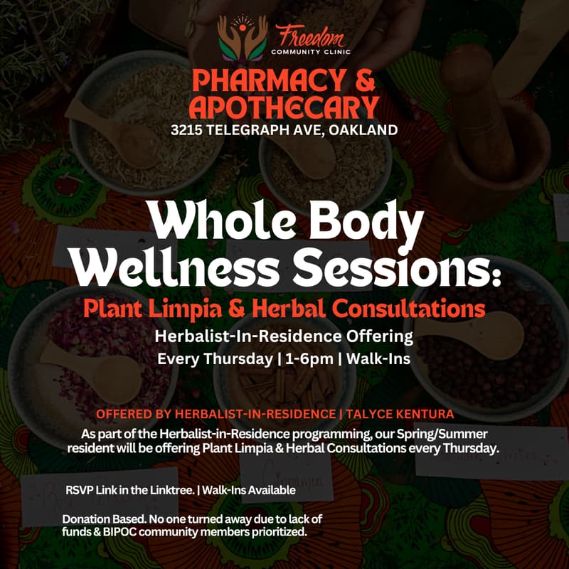 Cover Image for Weekly Herbal Consults & Plant Limpia w/ Herbalist-in-Residence Talyce Ketura