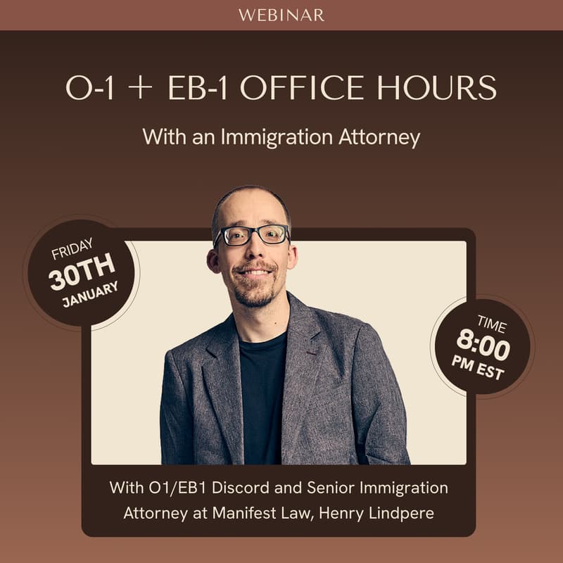 Cover Image for O-1 + EB-1 Office Hours with Immigration Attorney