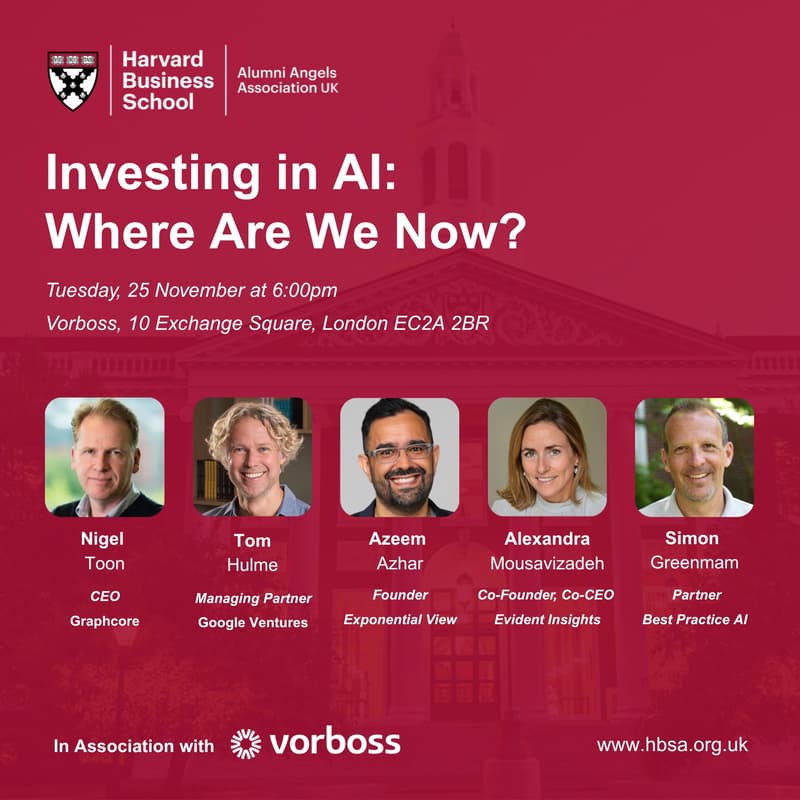 Cover Image for HBS Angels of UK Presents — Investing in AI, where are we now?