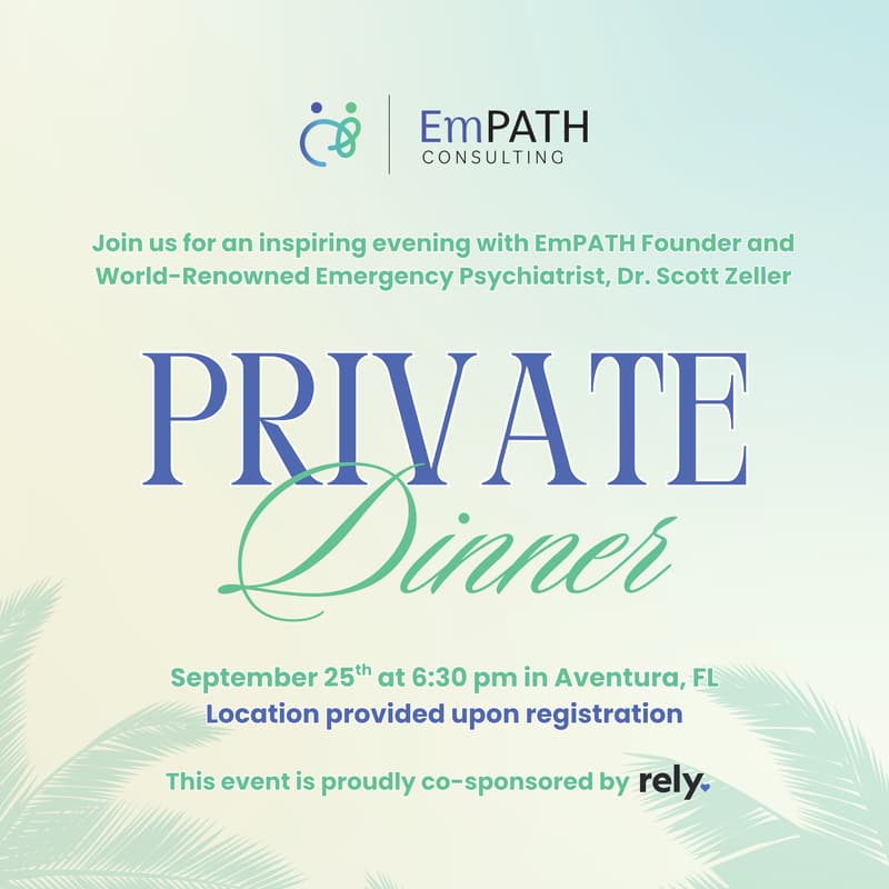 Cover Image for Solving the ER Boarding Crisis: Dinner & Insight with Dr. Scott Zeller, World-Renowned Psychiatrist and EmPATH Founder
