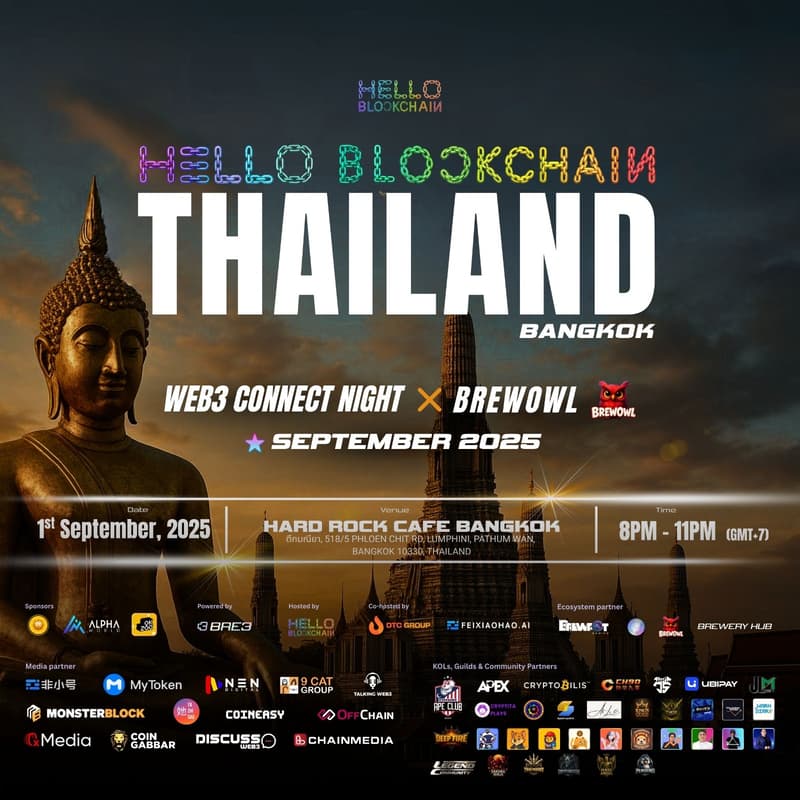 Cover Image for Hello Blockchain Thailand —WEB3 Connect Night x BrewOwl | Co-Hosted By DTC Group