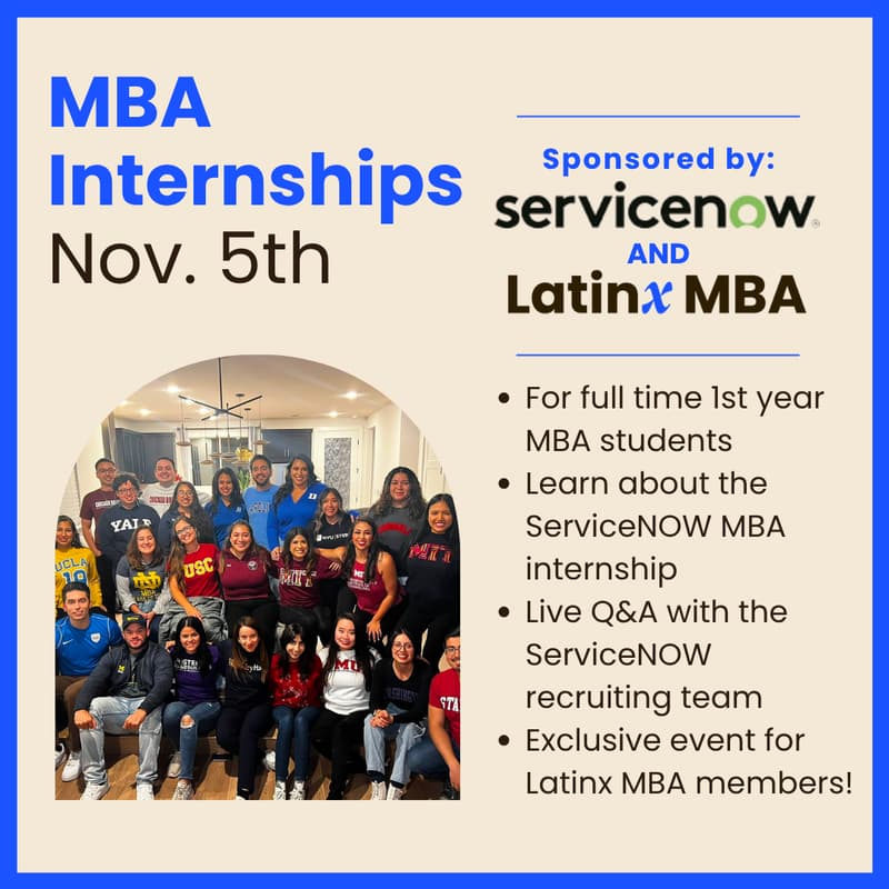Cover Image for ServiceNow | Latinx MBA Internship Session