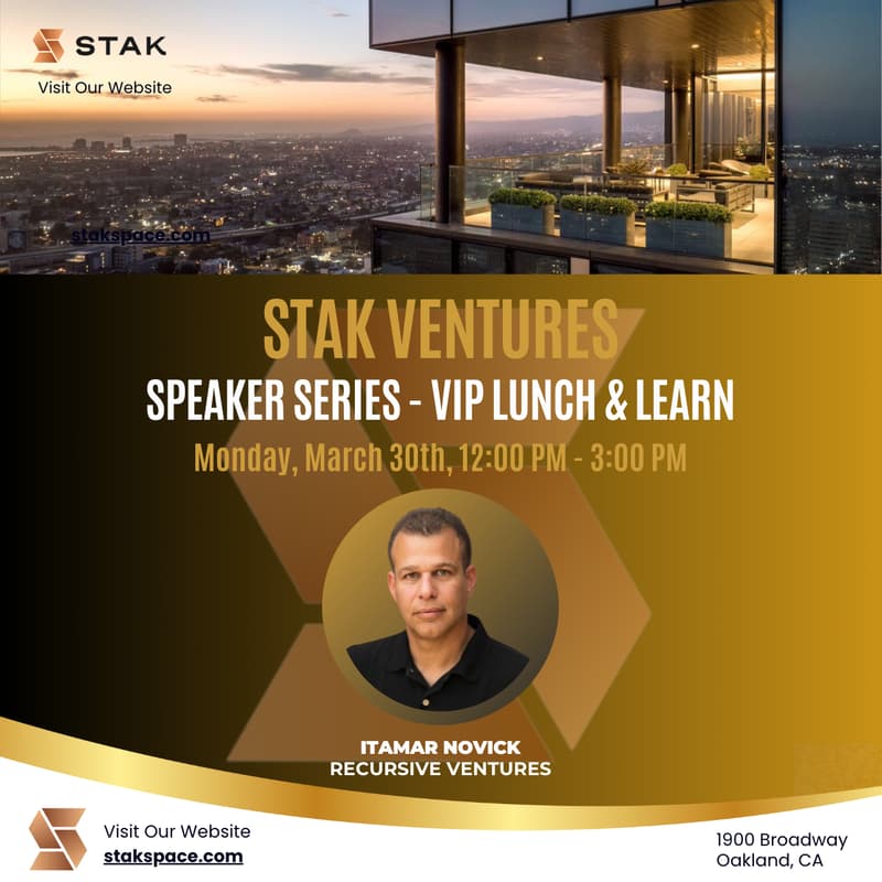 Cover Image for STAK Ventures Speaker Series - VIP Lunch & Learn with Itamar Novick
