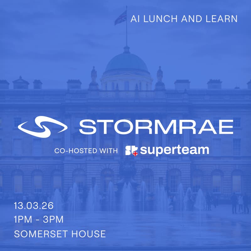 Cover Image for Lunch & Learn at Somerset House : Stormrae AI