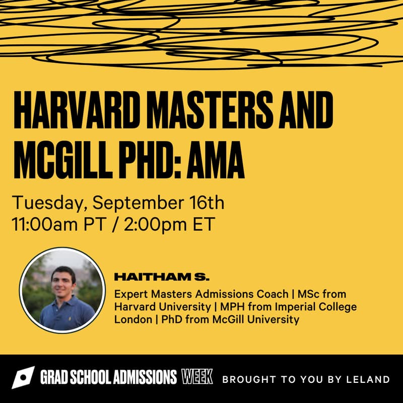 Cover Image for Harvard Masters and McGill PhD: AMA