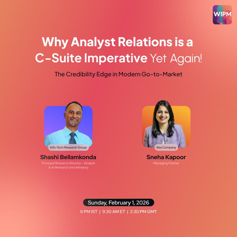 Cover Image for WIPM Virtual Session | Why Analyst Relations is a C-suite Imperative.