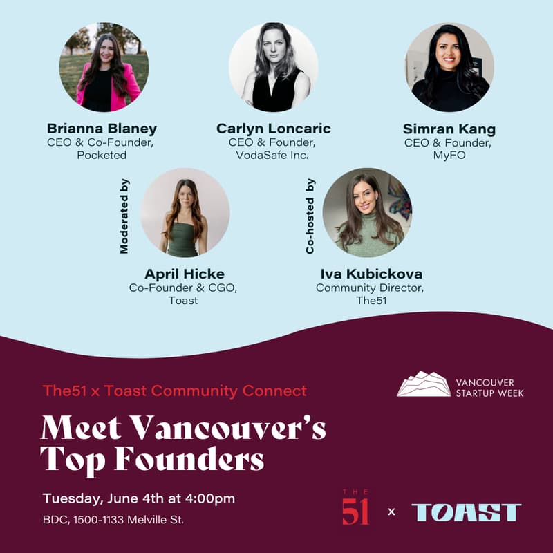 Cover Image for Toast x The51 Community Connect: Meet Vancouver’s Top Founders