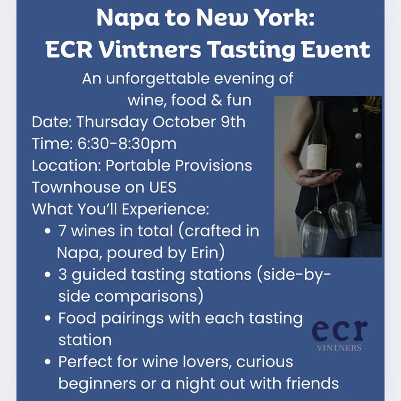 Cover Image for Napa to New York: ECR Vintners Wine Tasting Event