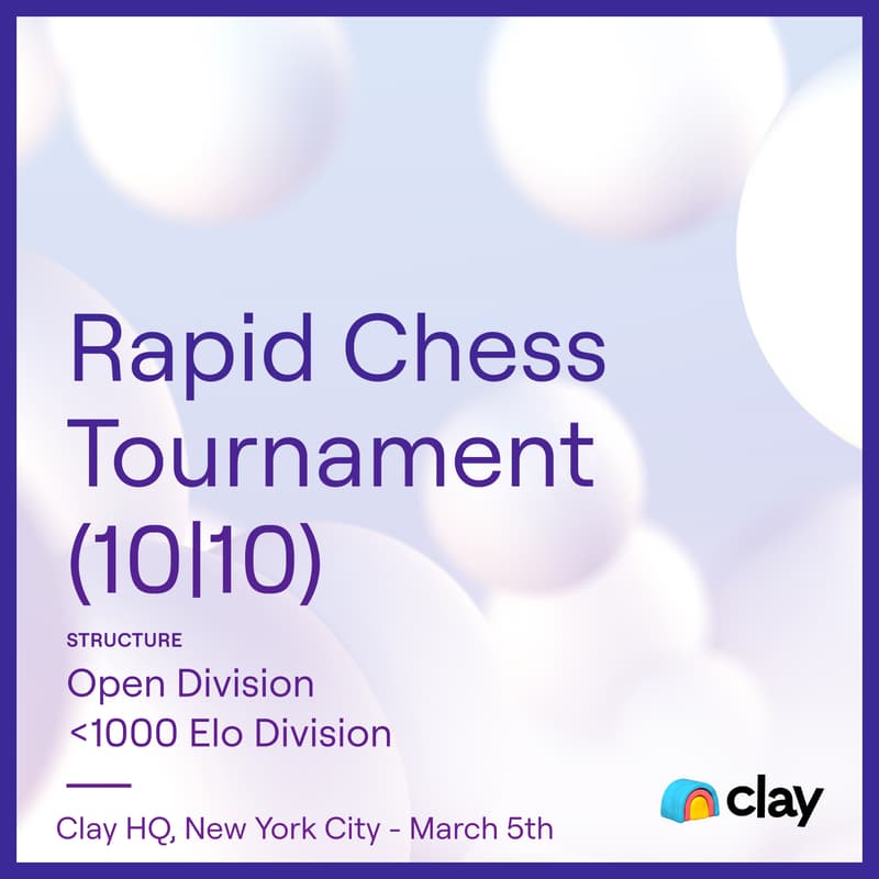 Cover Image for Rapid Chess Tournament @ Clay HQ