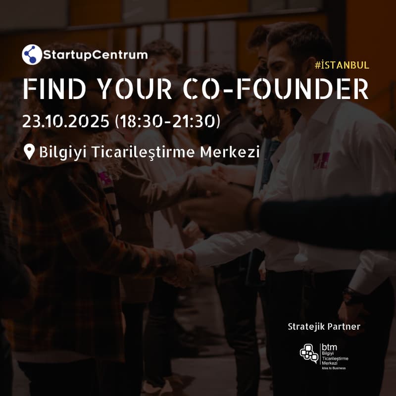 Cover Image for StartupCentrum Find Your Co-Founder Ekim Etkinliği