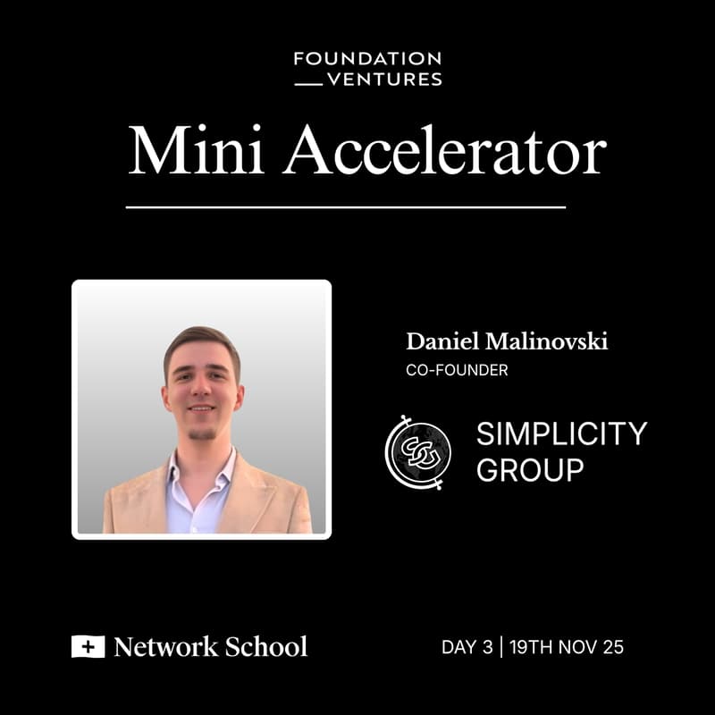 Cover Image for [Simplicity Group] - Sustainable Tokenomics Design -  Foundation Ventures Mini Accelerator @  Network School