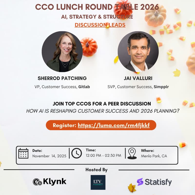 Cover Image for CCO Lunch Roundtable Planning 2026: AI, Strategy & Structure - Hosted by Klynk & Statisfy