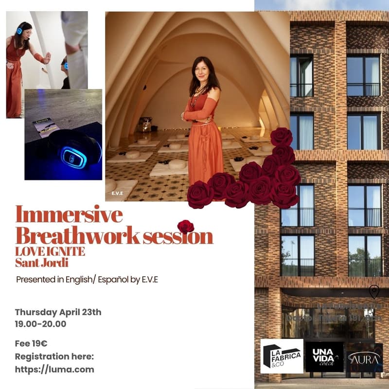 Cover Image for Immersive Breathwork Session – Sant Jordi 🌹LOVE IGNITE, Heart Opening Energy . ENG-ESP