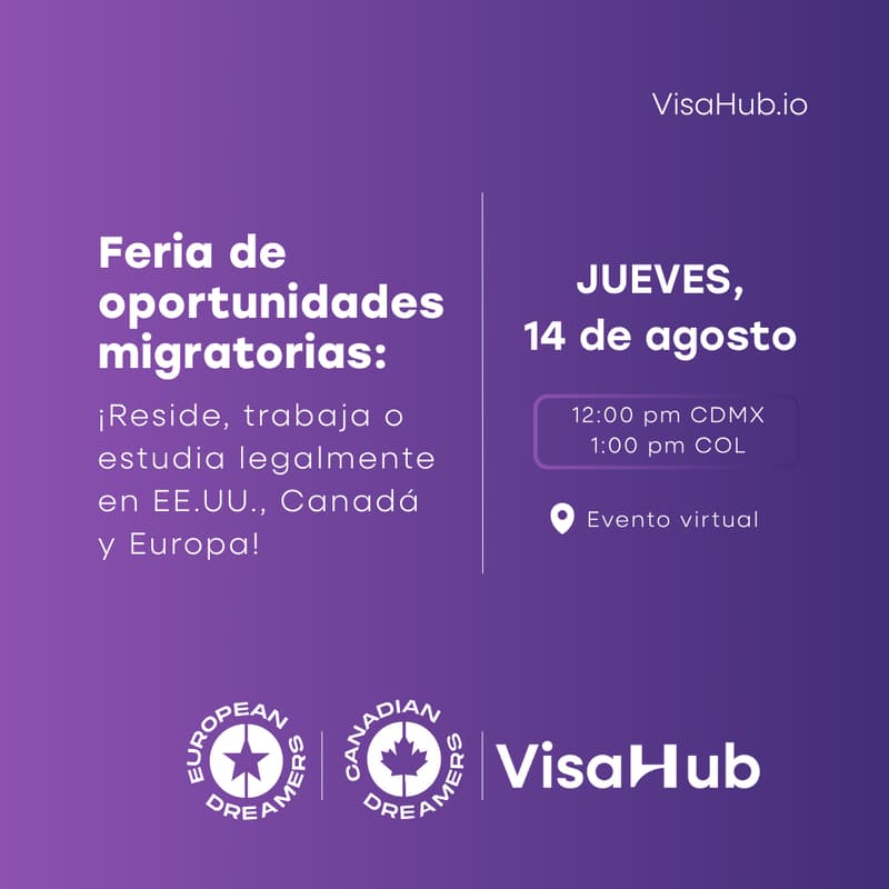 Cover Image for Feria de oportunidades migratorias: ¡Reside, trabaja o estudia legalmente en EE.UU., Canadá y Europa!
