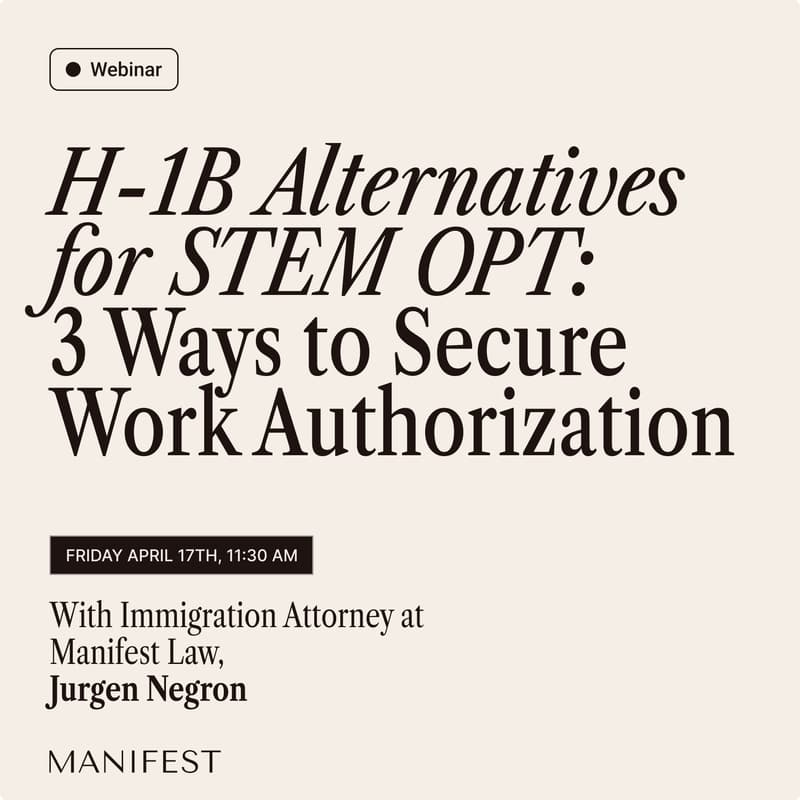 Cover Image for H-1B Alternatives for STEM OPT: 3 Ways to Secure Work Authorization