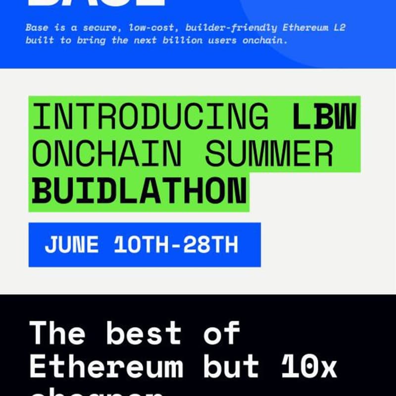 Cover Image for Lagos Blockchain Week Onchain Summer Buildathon using Base