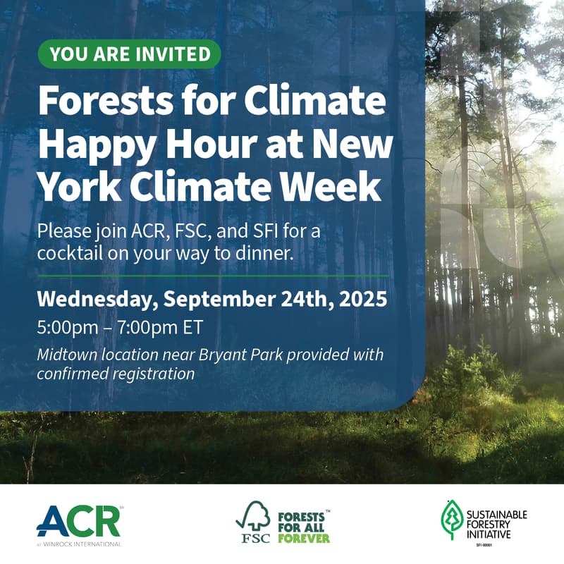 Cover Image for Forests for Climate Happy Hour at NY Climate Week