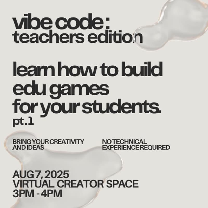 Cover Image for vibe code: teachers edition