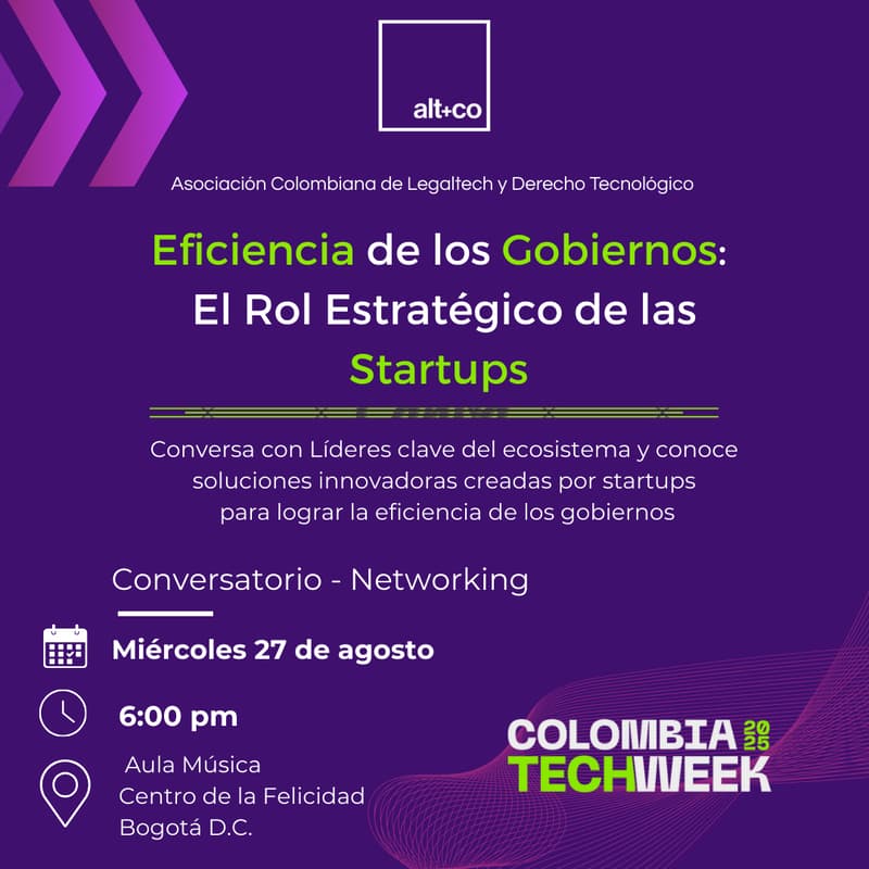 Cover Image for Eficiencia de los Gobiernos: El Rol Estratégico de las Startups By Asociación Colombiana de Legaltech