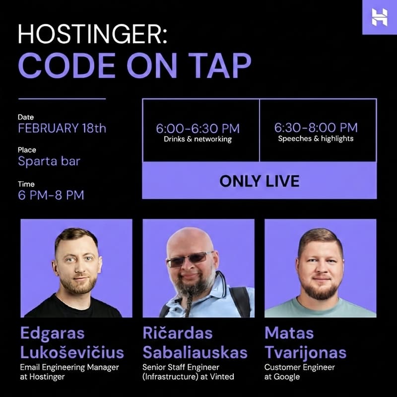Cover Image for Hostinger: Code on Tap