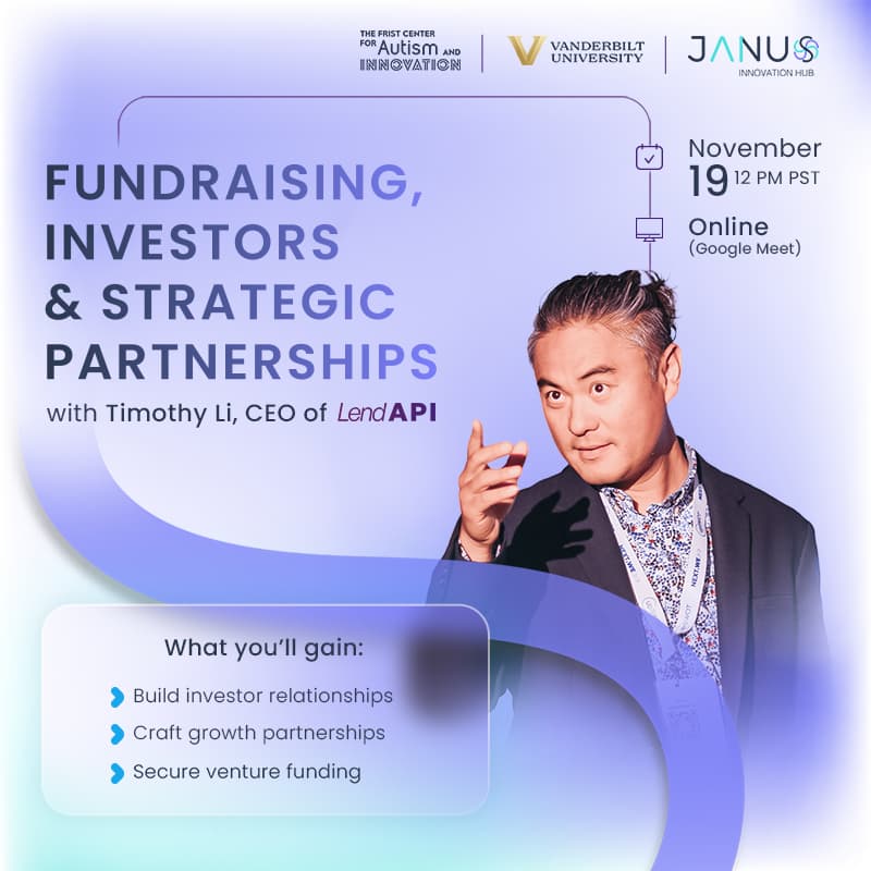 Cover Image for Live Webinar with Timothy Li: Fundraising, Investors, and Strategic Partnerships