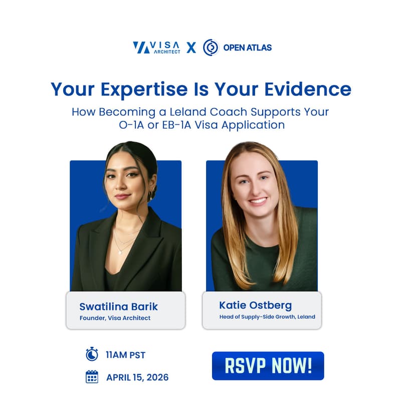 Cover Image for Your Expertise Is Your Evidence: How Becoming a Leland Coach Supports Your O-1A or EB-1A Visa Application