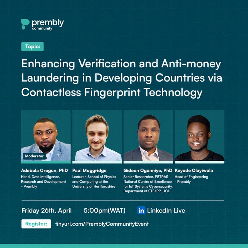 Cover Image for Enhancing Verification and Anti-Money Laundering in Developing Economies via Contactless Fingerprint Technology.