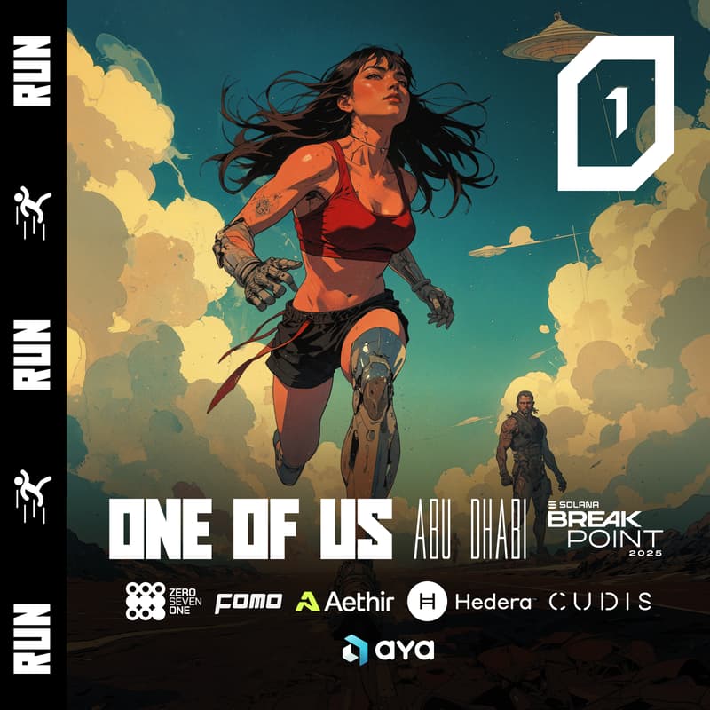 Cover Image for ONE OF US Run & Coffee // Aya, Cudis, 071Labs, Hedera, Aethir & FOMO Magazine