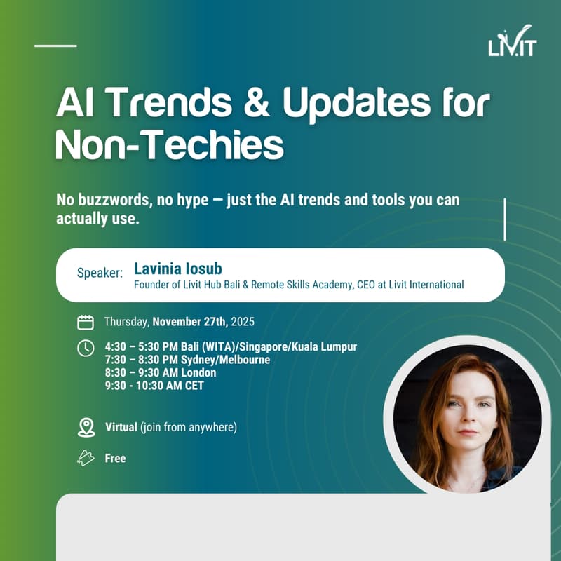 Cover Image for AI Trends and Updates for Non-Techies (Virtual)