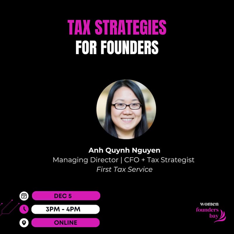 Cover Image for Online Workshop: Tax Strategies For Founders