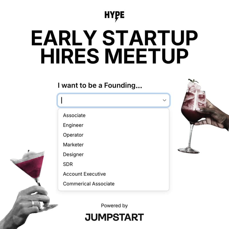 Cover Image for Early Startup Hires Meetup by HYPE & JUMPSTART