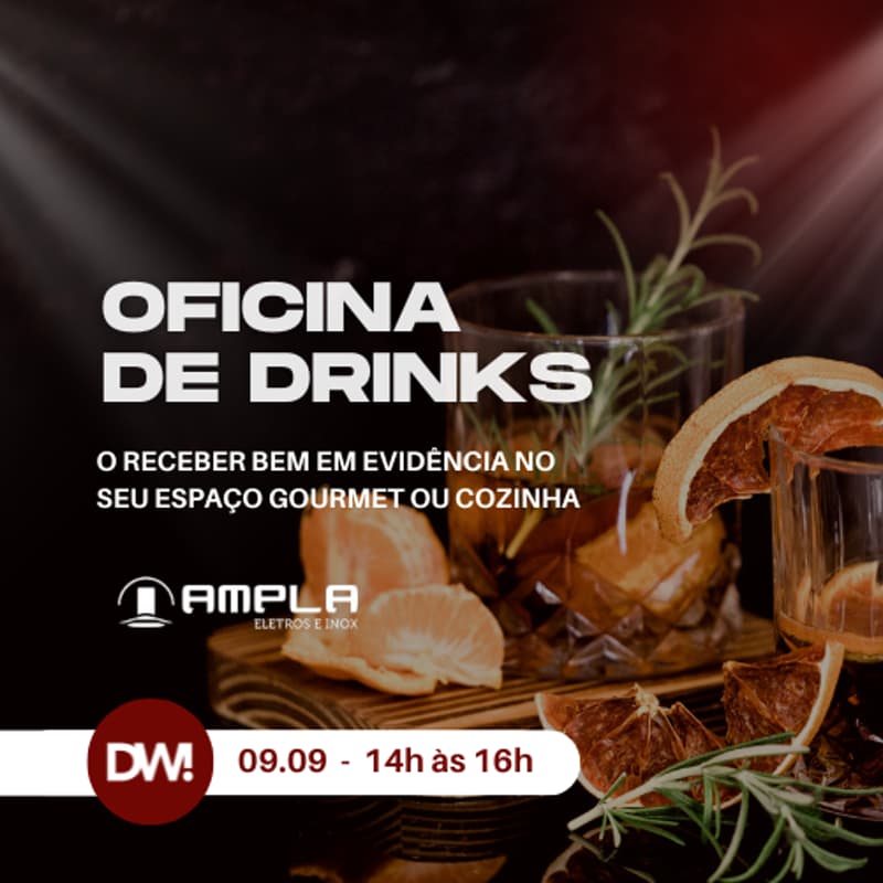 Cover Image for Oficina de Drinks Ampla:o receber bem em evidência no seu espaço
