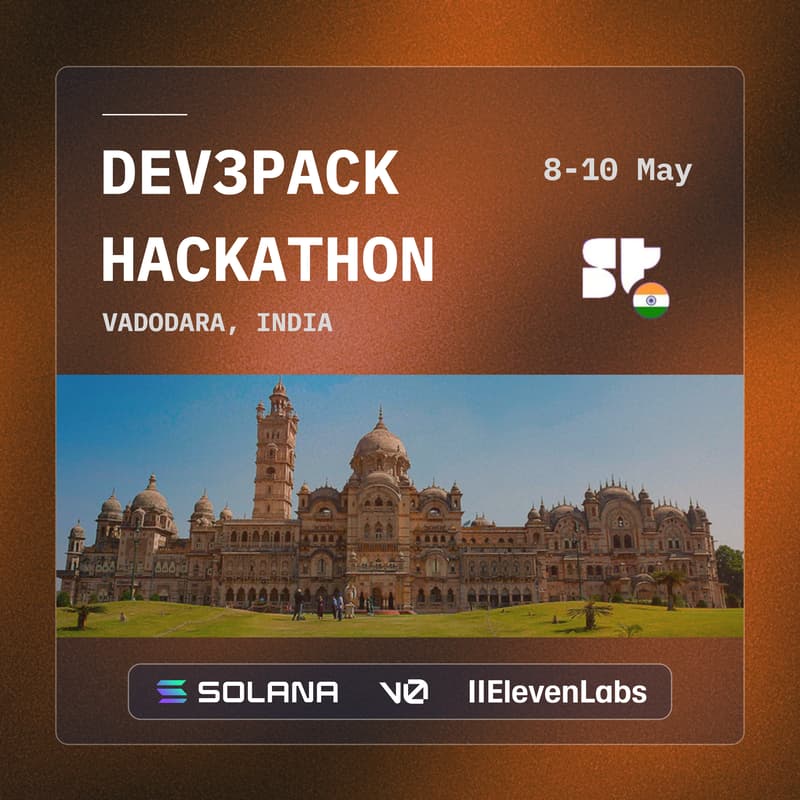 Cover Image for Dev3pack Hack, Vadodara ๐ฎ๐ณ