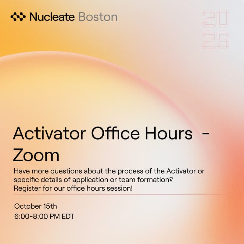 Cover Image for Nucleate Boston Activator '26 Office Hours - Zoom