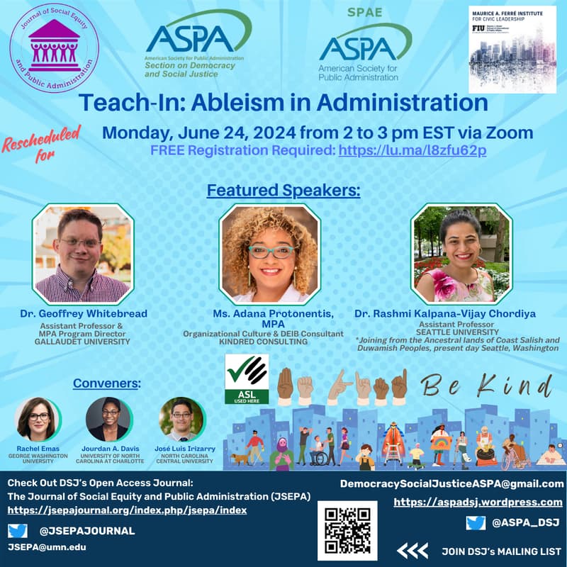 Cover Image for DSJ Teach-In: Ableism in Administration (Rescheduled)