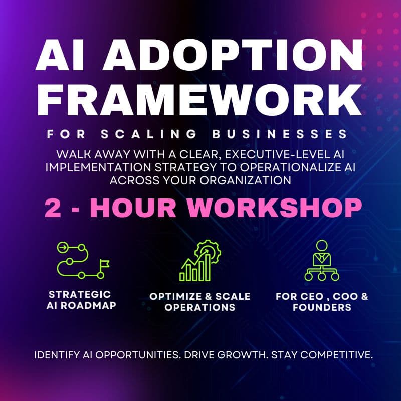 Cover Image for AI Adoption Framework for Scaling Businesses (From Strategy to Implementation (2-Hour Workshop)