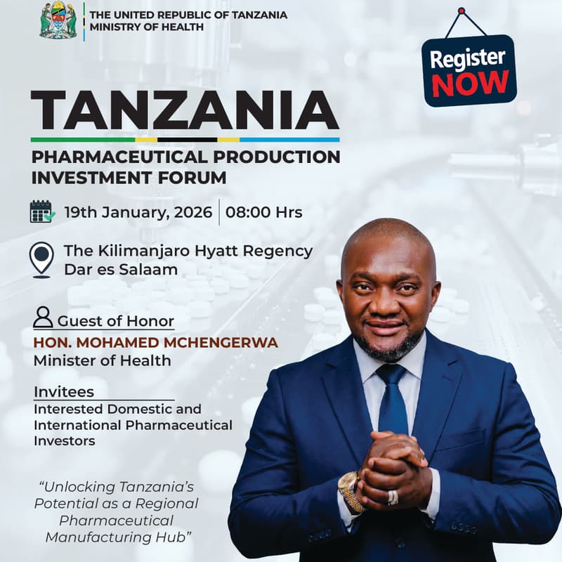 Cover Image for TANZANIA PHARMACEUTICAL PRODUCTION INVESTMENT FORUM