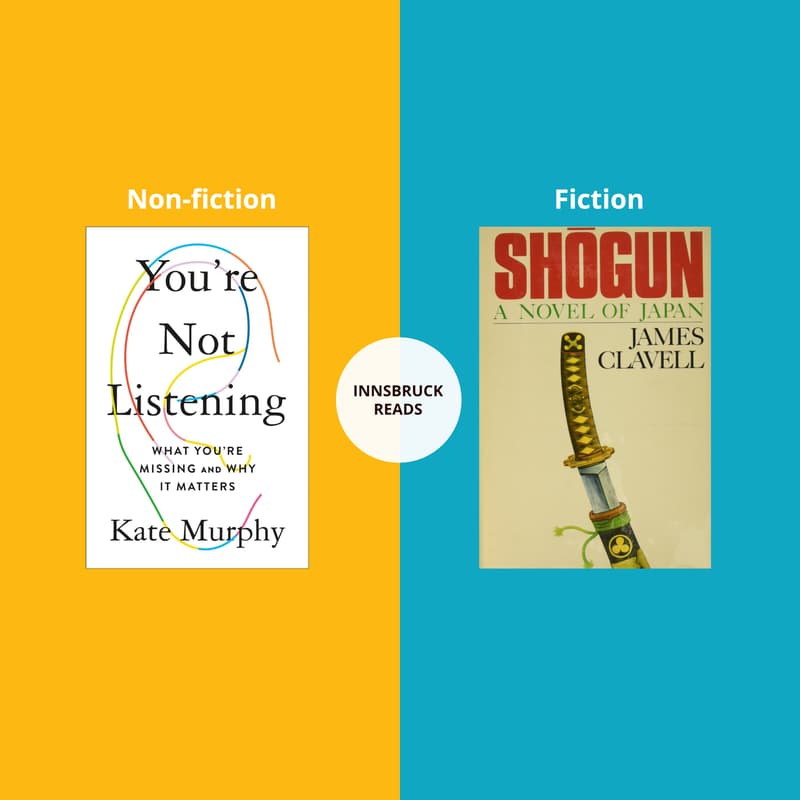 Cover Image for Monthly Monday Book Club: Shōgun & You're Not Listening
