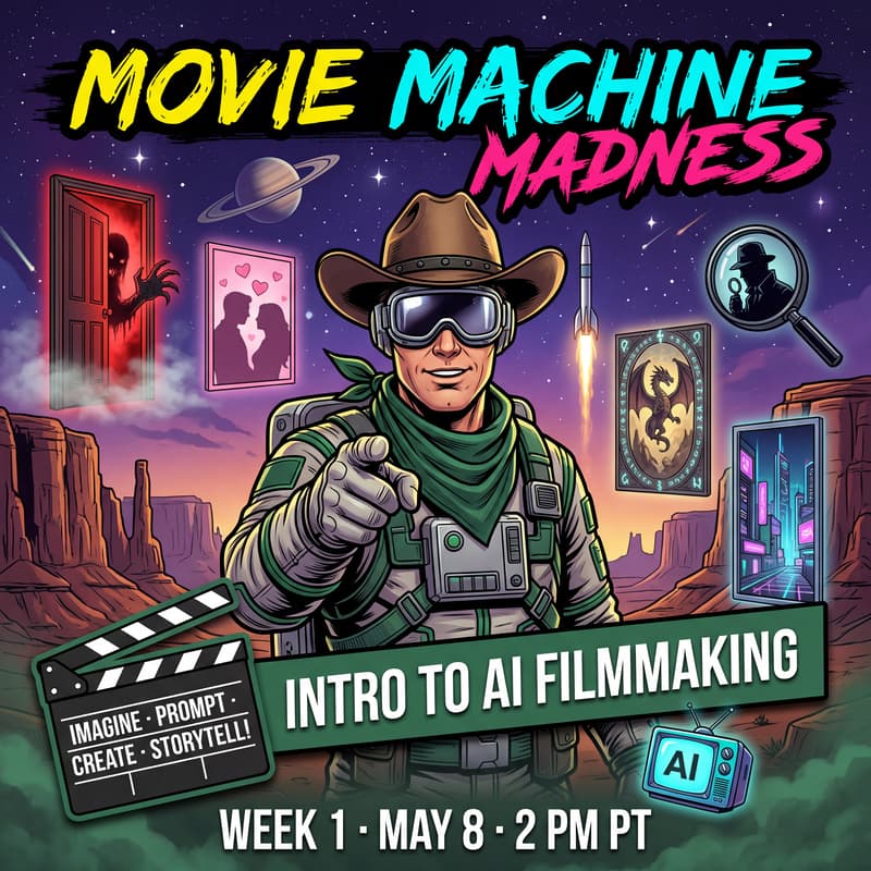 Cover Image for Movie Machine Madness: Week 1 — Intro to AI Filmmaking