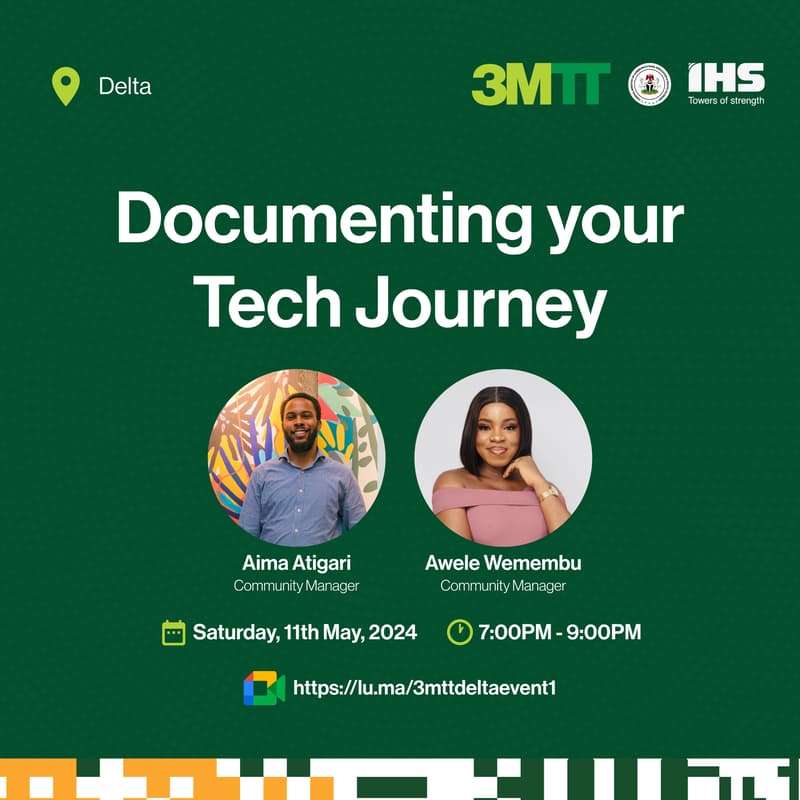Cover Image for Documenting Your Tech Journey - 3MTT Delta