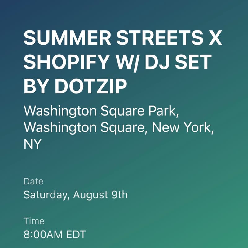 Cover Image for Endorphins Summer Streets X Shopify NY