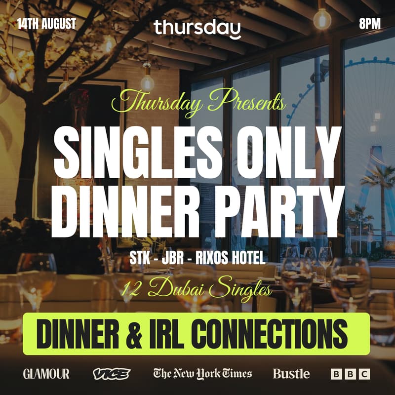 Cover Image for THURSDAY DINNER PARTY | STK JBR | RIXOS HOTEL | 30+