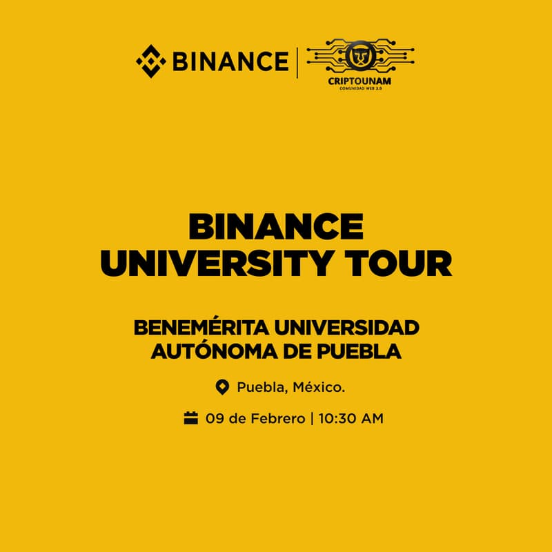 Cover Image for Binance University Tour - Puebla, BUAP