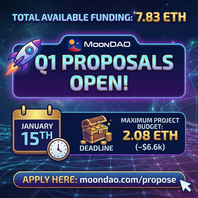Cover Image for Q1 Project Submission Deadline | MoonDAO Town Hall