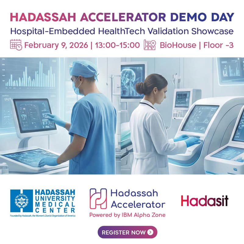 Cover Image for Hadassah Accelerator Demo Day | Hospital-Embedded HealthTech Validation Showcase