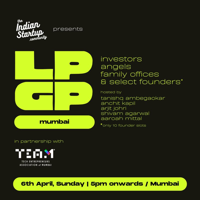 Cover Image for LP-GP (investors, angels, VCs, family offices) + select founders hosted by TISC