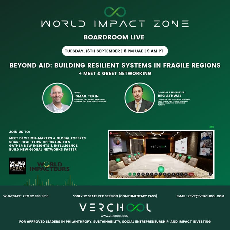 Cover Image for World Impact Zone – Boardroom Live #9 | Beyond Aid: Building Resilient Systems in Fragile Regions