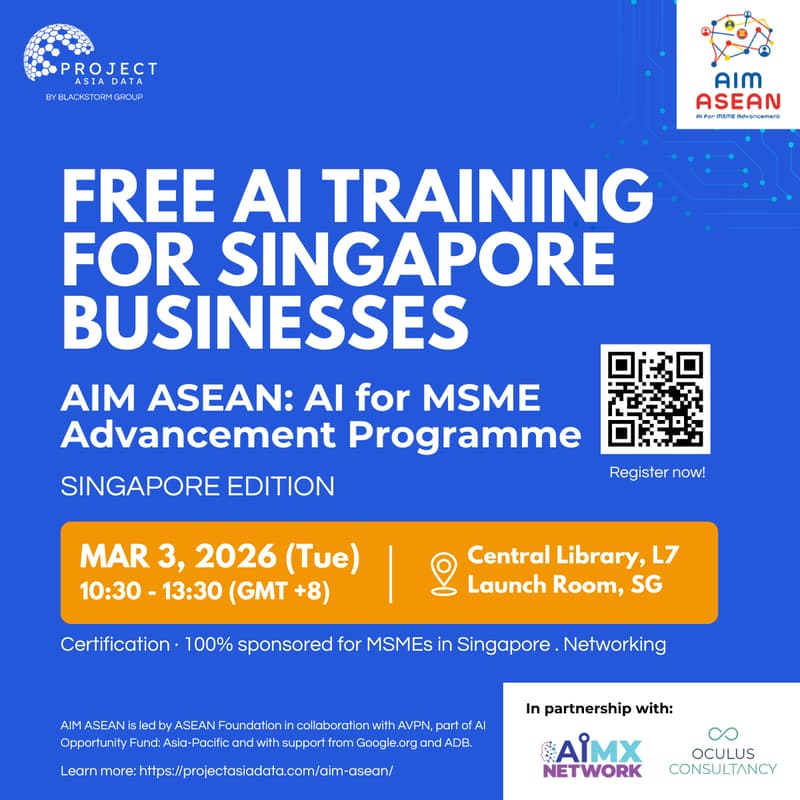 Cover Image for AI Training for Businesses – AIM ASEAN Certification Programme (Full Programme) X AIMX Network & Oculus Consultancy
