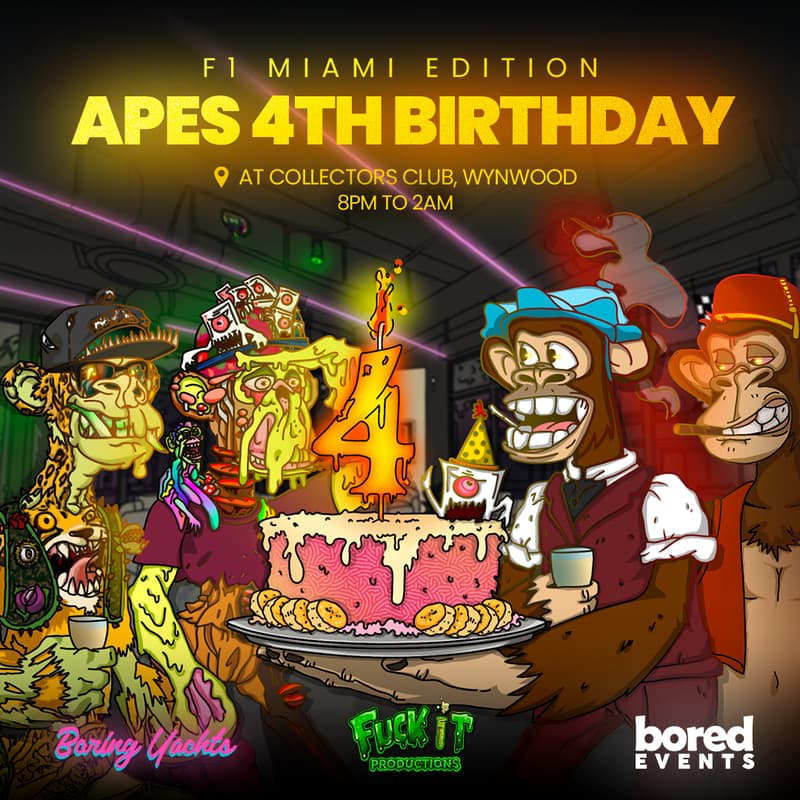 Cover Image for Apes 4th Birthday - F1 Miami Edition